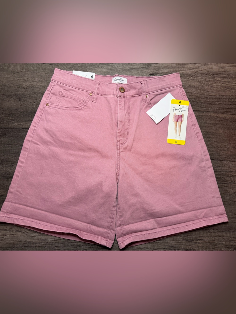 Jessica Simpson Mauve High-Waist Denim Shorts